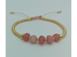 Bracelet rhodochrosite doré