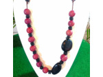 Collier Nadine rose-marron en ivoire végétal