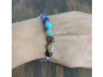 Bracelet 7 chakras chaîne gros maillons argenté