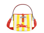 Longchamp Roseau brodé Sac seau XS jaune blanc