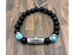 Bracelet "La vie est belle" Obsidienne/Turquoise