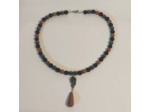 Collier en Obsidienne/hématite/pierre de sable