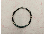 Bracelet homme perles naturelles heishi vert turquoise/noir/greige
