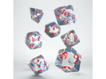 Lot de 7 dés- Classic RPG- Transparent bleu et rouge