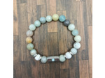 Bracelet œil porte-bonheur Amazonite/Agate blanche