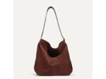 Bleu de Chauffe Sofia Sac Seau Cuir Daim Marron Rubis