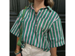 Blouse Marie île de Ré à rayures gazon et rose