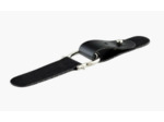 Attache simili cuir noir métal argent