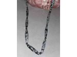 Collier obsidienne flocon et hématite 45cm