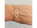 Bracelet infini-cœur rouge/doré