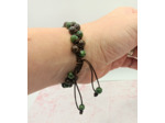 Bracelet double rang en perles de Jade verte et Bronzite