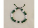 Bracelet ajustable jade vert / cristal de roche craquelé