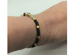 Bracelet jade verte/doré/noir