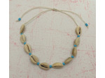 Tour de cou coquillages/turquoise