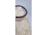 Bracelet double hematite quartz rose OLPA2920