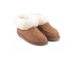 Chaussons bottines en peau de mouton camel