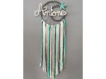 Attrape rêves prénom personnalisable, Vert Jade,anthracite et blanc