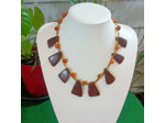 Collier Solange marron-orange en ivoire végétal