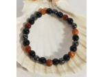 Obsidienne, hématite, cornaline