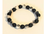 Bracelet agate noire/jade
