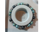 Bracelet homme agate noire/hématite