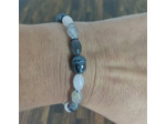 Bracelet labradorite/quartz rose/hématite
