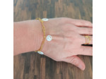 Bracelet acier inox doré et nacre