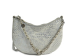 Mila Louise Nelia W Sac Demi-lune Cuir Tressé Silver