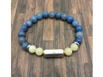 Bracelet "Happy / Smile" Aventurine bleu/Jade jaune"