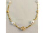 Collier perles de culture d'eau douce/doré