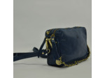 Mila Louise Mama XS BB Petit Sac Trotteur Cuir Résille Encre bleu