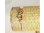 Bracelet élastique doré/rose/quartz rose