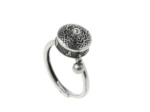 Bague roue de prière rotatif argenté 1