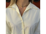 Blouse a rayures avec noeud dans le dos jaune
