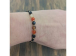 Bracelet jade orange/noire/doré 2
