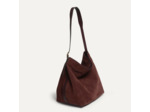 Bleu de Chauffe Sofia Sac Seau Cuir Daim Marron Rubis