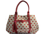 Mila Louise Colette DB Sac Shopping Toile Pois Rouge