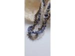 Collier triple sodalite oeil de tigre cristal de roche olpa1883