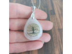 Pendentif quartz rose arbre de vie