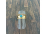 Bagues en acier Inox avec pierre naturelle Doré-bleu