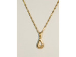 Pendentif  goutte avec pierre doré