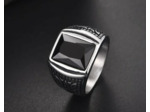 Chevalière homme carré noir