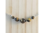 Collier œil de tigre/argenté