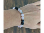 Bracelet quartz rose/pierre de lave