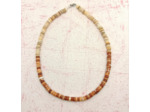 Collier homme ou femme en perles naturelles oranges et coquillage