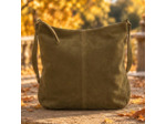 Mila Louise Maeli V Sac Besace En Cuir Effet Velours Ocre Dark