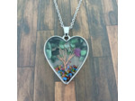 Pendentif arbre de vie résine/pierres naturelles cœur 4