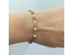 Bracelet jade beige/blanc doré