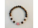 Bracelet œil de tigre/quartz rose/rhodochrosite