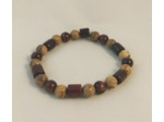 Bracelet bois acajou et jaspe paysage